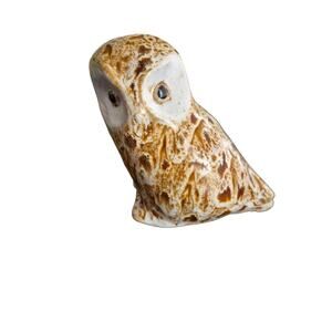 Vintage Pigeon Forge Pottery TN Owl Speckled Brown Figurine 4.5 MCM